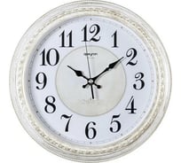 Настенные часы Apeyron круглые, цвет корпуса белый с золотом, пластик, 28,5 см PL213031