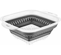 Складной дуршлаг Phibo квадратный, 270x220x90 мм, серый 411169711