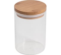 Стеклянная банка для сыпучих продуктов с крышкой Mallony BAMBU 0.6 л 004450