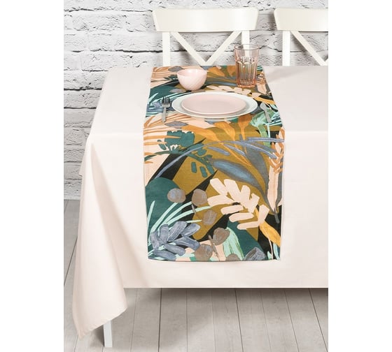 Кухонная дорожка-скатерть на стол Altali 40x140 см, 1 шт., коллекция Гоген грэй 798-3092/1