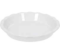 Керамическая форма для запекания MARMITON круглая, с фигурным краем, 28x28x5 см, белая 17361