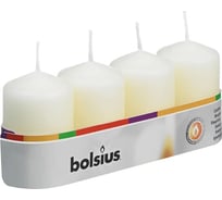 Свечи-столбики Bolsius NEW кор. 4 шт., 60х40 мм, кремовые 103612566705