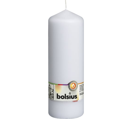 Свеча-столбик Bolsius 200х70 мм, белая 103615570102 1