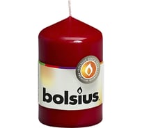 Свеча-столбик Bolsius 80х50 мм, красная, темная 103613200144