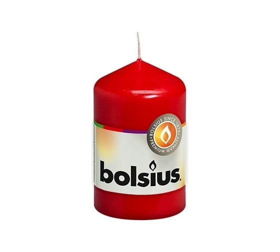 Свеча-столбик Bolsius 80х50 мм, красная 103613200141 1