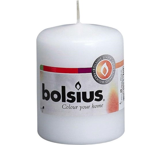 Свеч-столбик Bolsius 80х50 мм, белая 103613200102 1