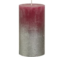 Свеча-столбик Bolsius рустик, 130х68 мм, тень, серебристо-бордовая 103668640344