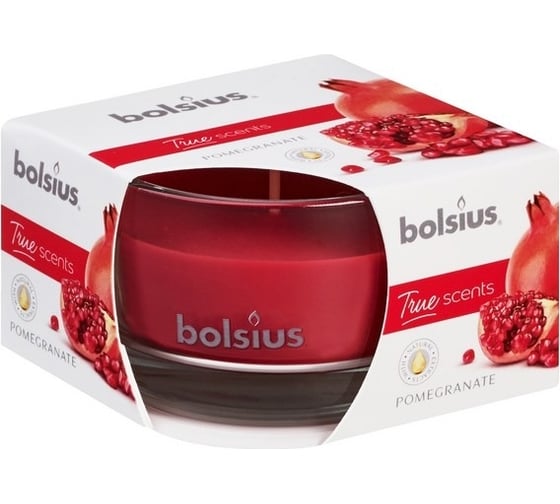 Свеча в стекле Bolsius 50х80 мм, гранат 101925256715 1