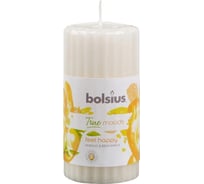 Свеча-столбик Bolsius ребристая, 120х60 мм, манго и бергамот 101925266712