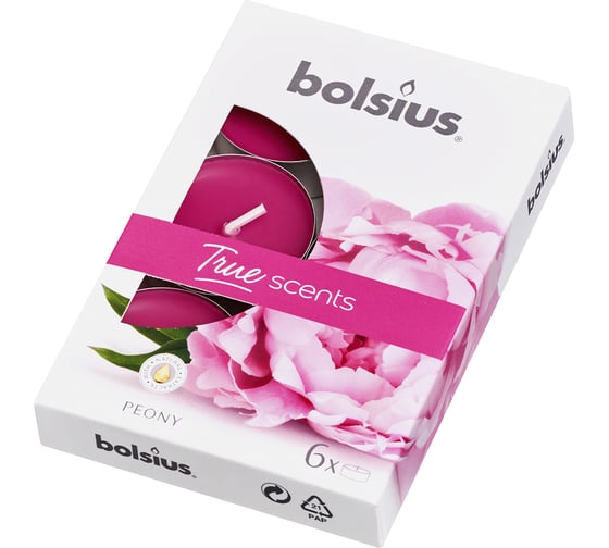 Чайные свечи Bolsius кор. 6 шт., 4 часа, пион 101926941562