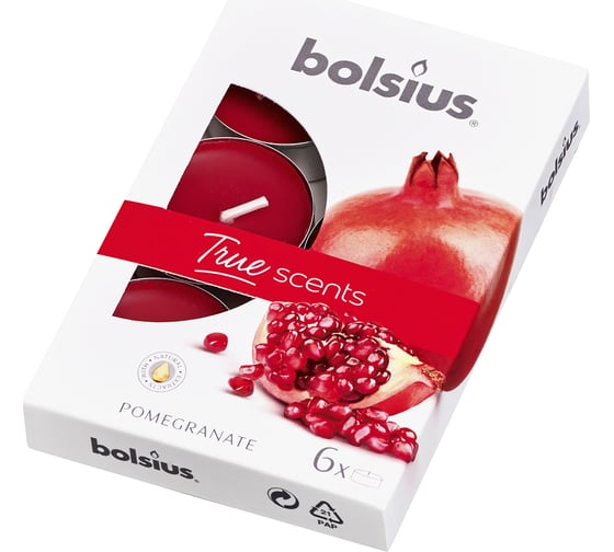Чайные свечи Bolsius кор. 6 шт., 4 часа, гранат 101926941515 1