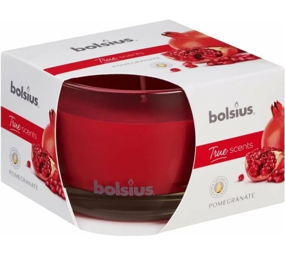 Свеча в стекле Bolsius 63х90 мм, гранат 101926170415 1