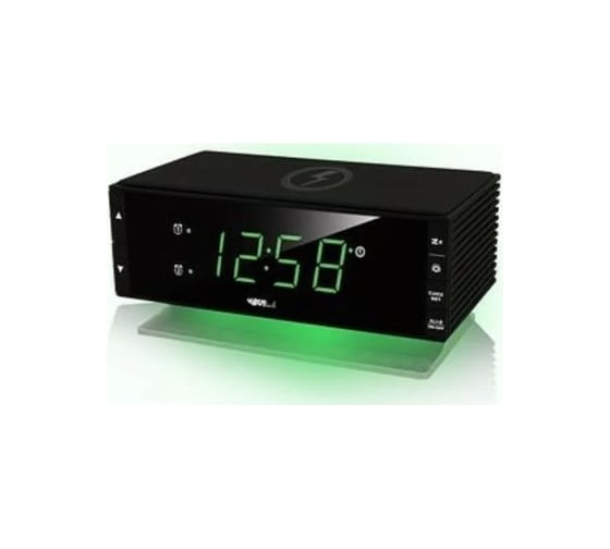 Сетевые часы с беспроводной зарядкой BVItech зеленый/черный BV-433GKQ 1