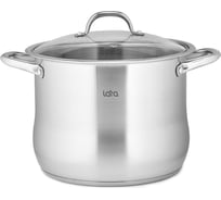 Кастрюля Lara нержавеющая сталь, 26x21 см, 10.6 л, капсулированное индукционное дно, стеклянная крышка LR02-43