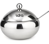 Сахарница с ложкой Lara 460 мл, сталь, крышка из полированной стали LR08-35 SS