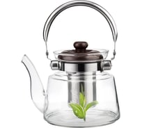 Заварочный чайник Lara 1400 мл, боросиликатное стекло, стальной фильтр, складная ручка LR06-13