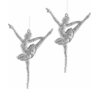 Декоративная подвеска TODI Балерина 9х14 см, пластик, 2 шт., серебристая 806691254484