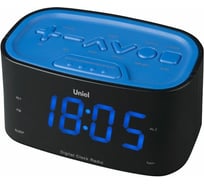 Сетевые радио-часы UNIEL синий/черный UTR-33BBK