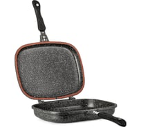 Сковорода-гриль Lara серия Rio 30 см, двойная, мрамор, капсулированное индукционное дно LR02-221