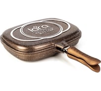 Сковорода-гриль Lara серия Rio CHOCO 32 см, двойная, мрамор, капсулированное индукционное дно LR02-222 CHOCO