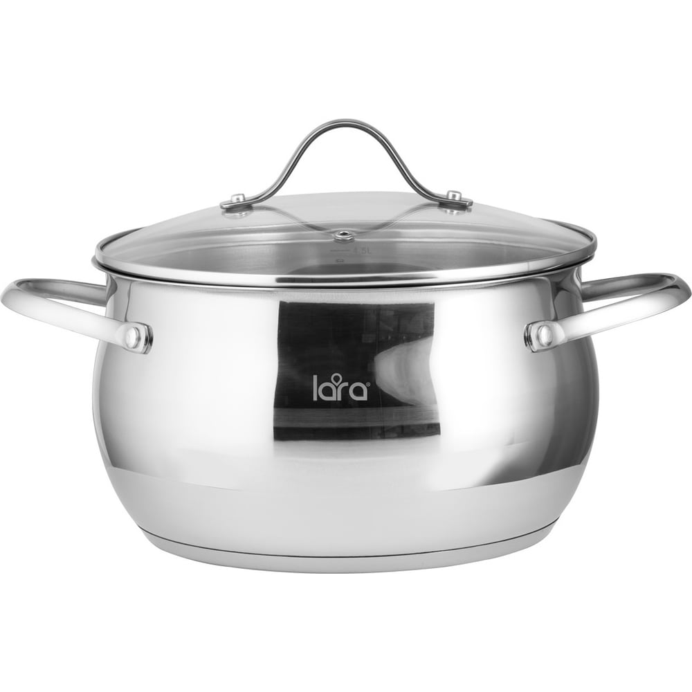 Кастрюля Lara серия APPLE нержавеющая сталь, 24x13,5 см, 6.1 л, стальные ру...