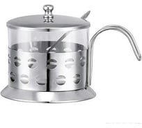 Сахарница Mallony стекло, в корпусе из нержавеющей стали, объем 220 мл, с крышкой и ложечкой DOLCEтм 003862