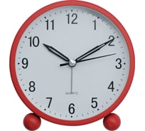 Часы-будильник Apeyron подсветка, красный, металл, ø11.5 см, бесшумные с плавным ходом, батарейка 1АА MLT2207-510-1