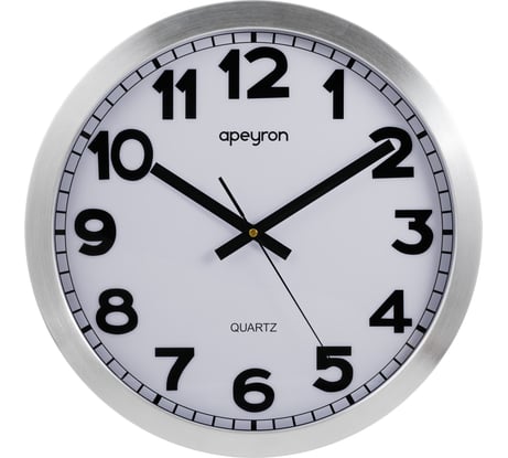 Настенные часы Apeyron круглые, металл, ø40 см, бесшумные с плавным ходом, батарейка 1АА ML220621