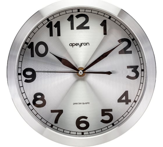 Настенные часы Apeyron, круг, металл, ø25,1 см, бесшумные с плавным ходом, батарейка 1АА ML2207-191-1 1