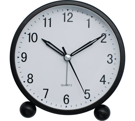 Часы-будильник Apeyron подсветка, цвет черный, металл, диаметр 11.5 см, бесшумные с плавным ходом, батарейка 1аа MLT2207-510-2