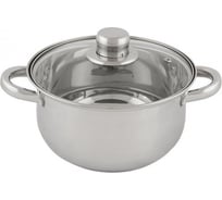 Кастрюля Mallony CLASSICA из нержавеющей стали, с крышкой, стекло, 3.3 л, ручки - нержавеющая сталь 007395