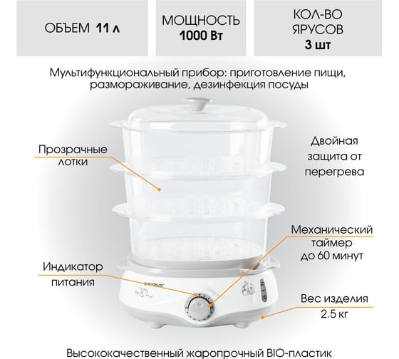 Электрическая пароварка ENDEVER Vita-170