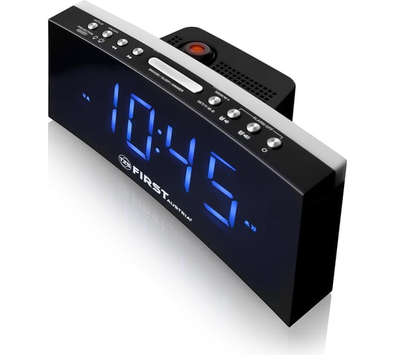 Радиочасы FIRST LCD-дисплей 1.8, синий, тюнер цифровой, FM с памятью FA-2420-4 Black