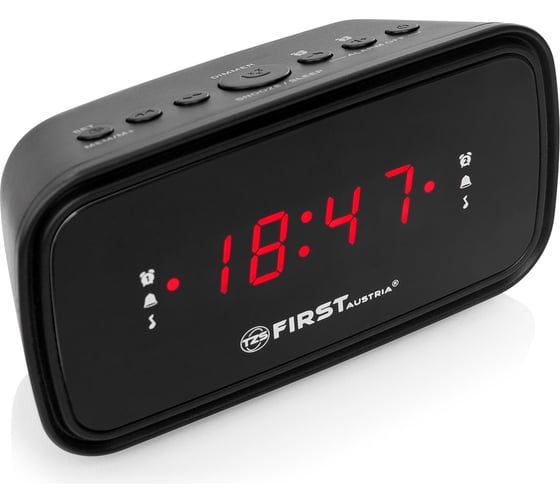 Радиочасы FIRST LCD-дисплей 0.8, красный FA-2406-6-Black