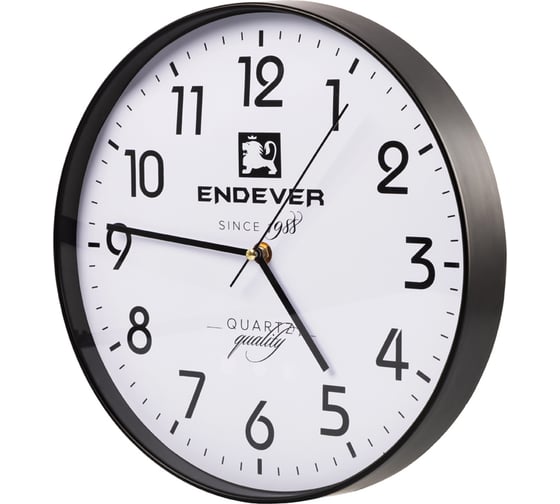 Настенные часы ENDEVER RealTime черно-белый, кварцевый механизм, батарейка 1хАА 112 1