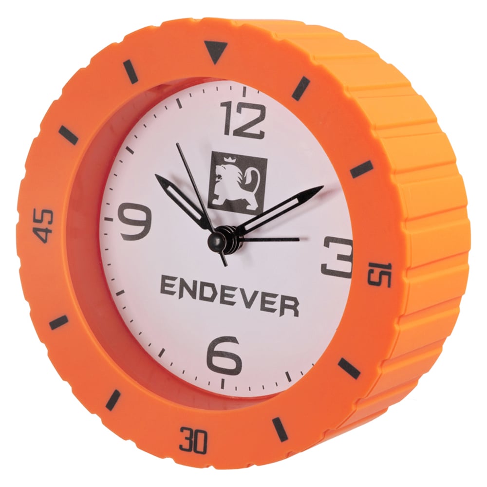 Часы-будильник ENDEVER оранжевый, кварцевый механизм, батарейка 1хАА .