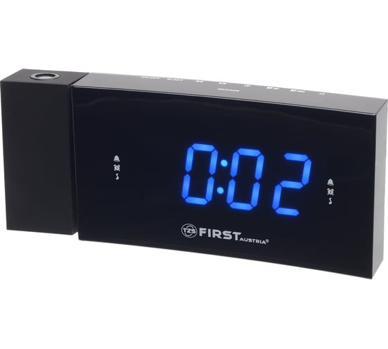 Радиочасы с проектором FIRST LCD-дисплей 1.2, синий FA-2421-8 Black