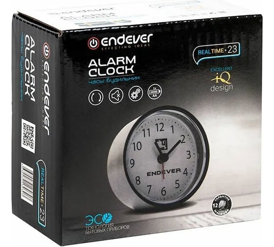 Часы-будильник ENDEVER стальной корпус, кварцевый механизм RealTime 23