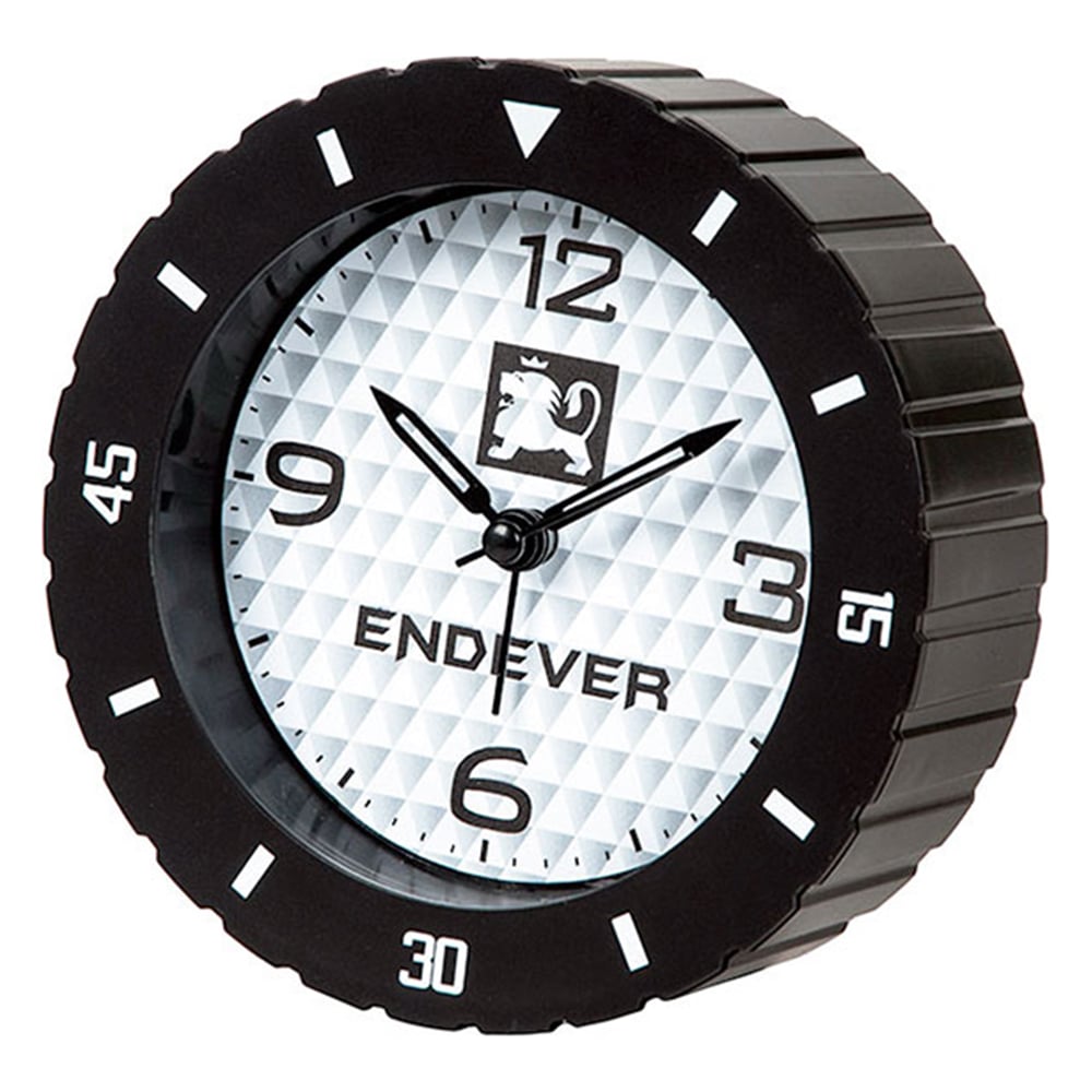 Часы-будильник ENDEVER черный, кварцевый механизм, батарейка 1хАА .
