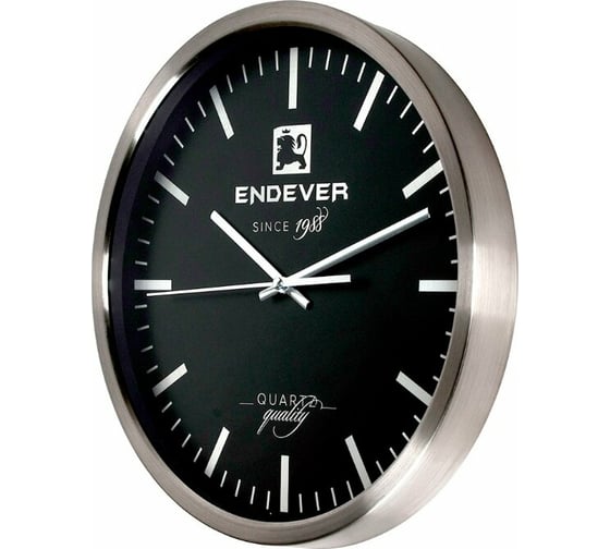 Настенные часы ENDEVER RealTime серебристо-черный, кварцевый механизм 110