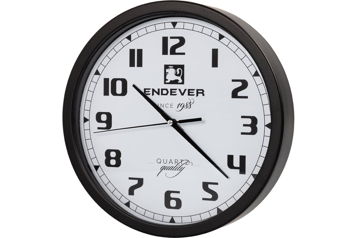 Настенные часы ENDEVER RealTime черно-белый, кварцевый механизм .