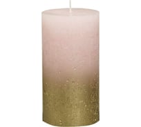 Свеча-столбик Bolsius рустик, 130х68 мм, тень, золото-розовая 103668646704