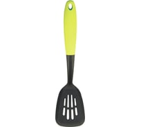 Лопатка Mallony KT-02G с отверстиями, нейлон, черный, с цветной ручкой, цвет зелёный 002824