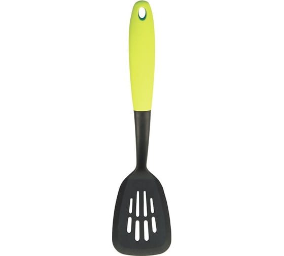 Лопатка Mallony KT-02G с отверстиями, нейлон, черный, с цветной ручкой, цвет зелёный 002824