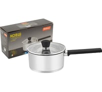 Ковш Mallony Gourmet объем 1.2 л, из нержавеющей стали, с крышкой, из жаропрочного стекла 007957