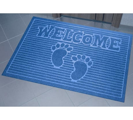 Влаговпитывающий коврик Kovroff Велком 45x75 см, синий П/03/18/04