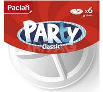 Пластиковая тарелка Paclan 260 мм, 6 шт., 3-секции, белая 42087254