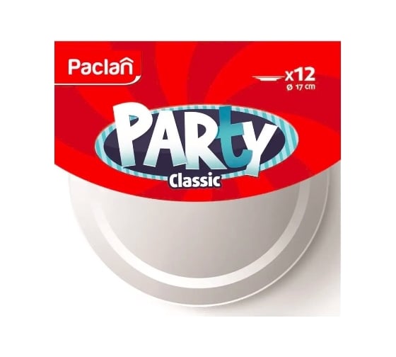 Пластиковая тарелка Paclan 170 мм, 12 шт., белая 42087252