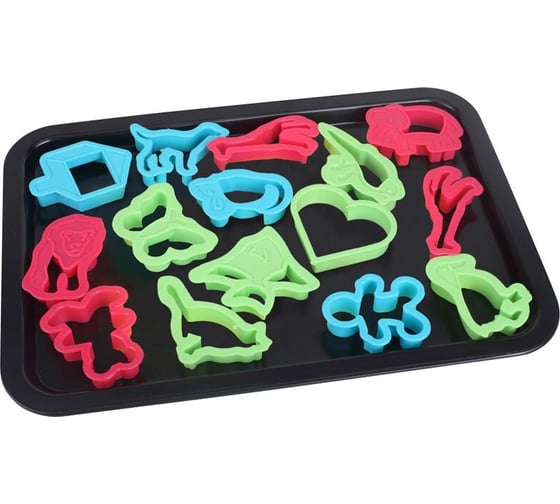 Набор формочек для печенья Mallony на противне, с антипригарное покрытие, диаметр 38.1х26.8х1.7 см 191317 1