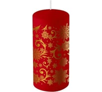 Свеча Волшебная страна Deco Christmas Зимние узоры-2 56х120 см, золото на бордовом 008325